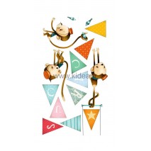 Sticker Cirque - Les singes acrobates + Guirlande