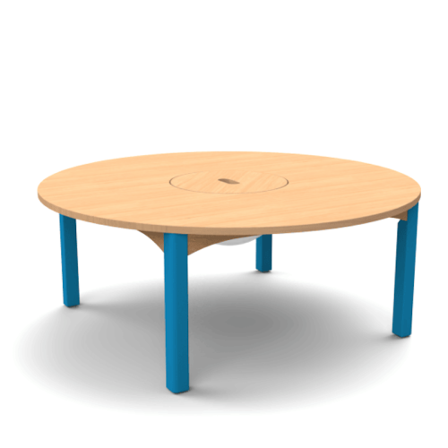 Table ronde avec bac de rangement à jouets - T00 à T3
