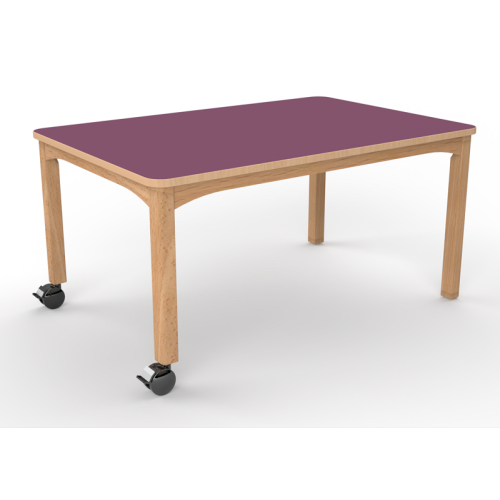 Table rectangulaire avec roulettes - 120 x 60 cm