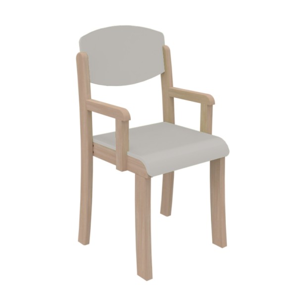 Petite chaise avec accoudoir gris perle