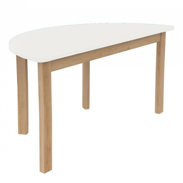Table demi-ronde en bois pour enfants - Blanc