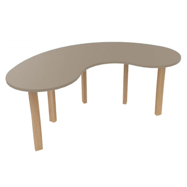 Table haricot en bois pour enfants - Gris argile