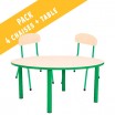 Pack table ronde et 4 chaises - T0 