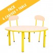 Pack table ronde et 4 chaises - T0 