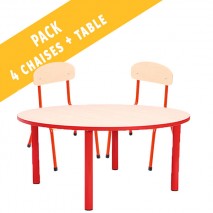 Pack table ronde et 4 chaises - T1 à T3