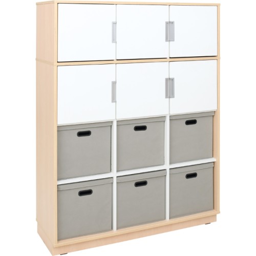 Meuble de 12 casiers avec portes et bacs
