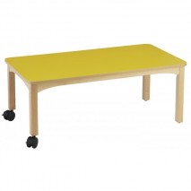 Table rectangulaire avec roulettes - 120 x 60 cm