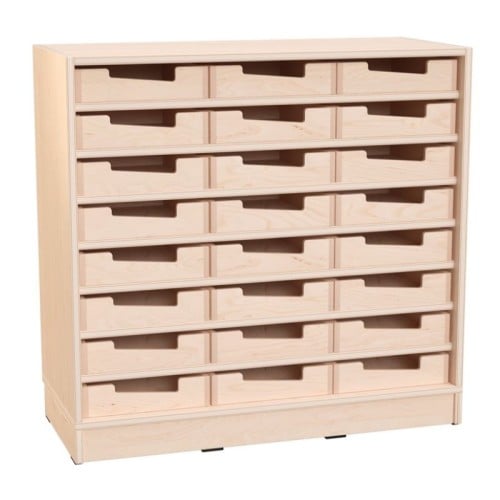 Grand meuble 24 petits bacs bois