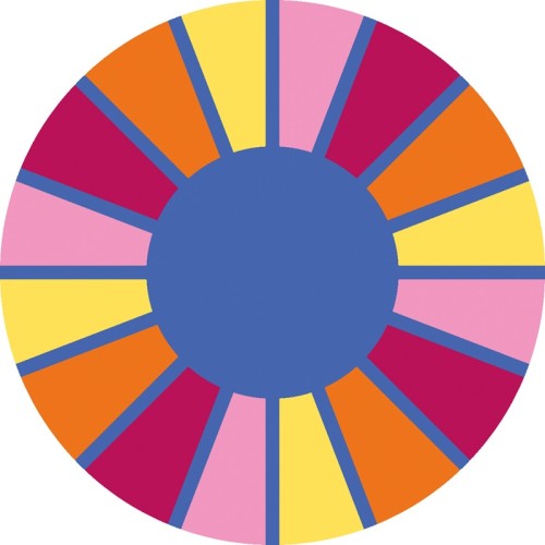 Tapis rond coloré coin regroupement