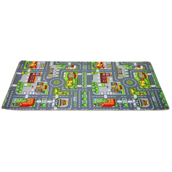 Lernen und Spielen Tapis de Jeu avec Routes - réversible - Deux Faces avec paysages Routiers différents, Taille:100x165 cm | Votre wishlist sur