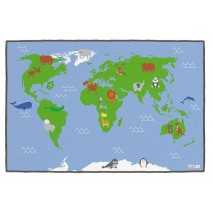 Très grand tapis carte du monde