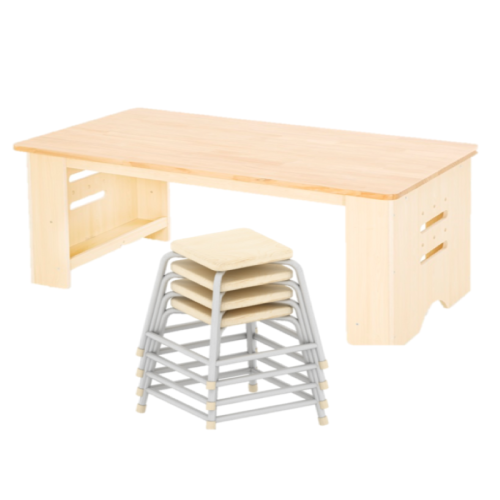 Table travail de groupe et 4 tabourets T4