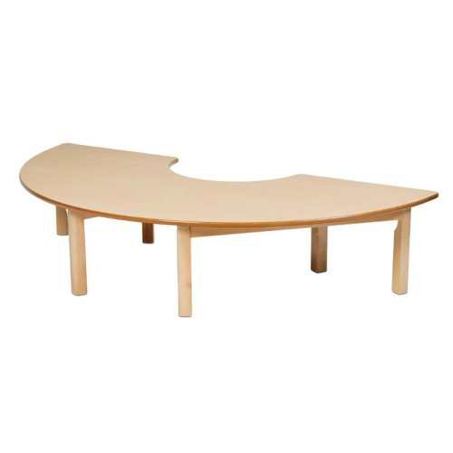 Table plateau melaminé maternelle demi-cercle
