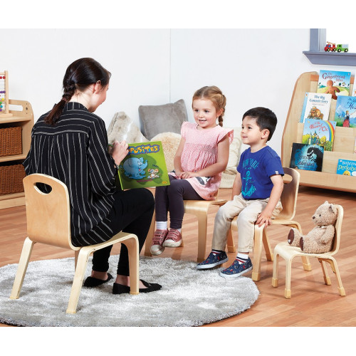 Pack 4 chaises bois crèche