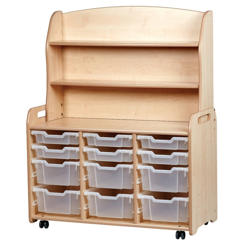 Meuble avec bacs et étagères mobile