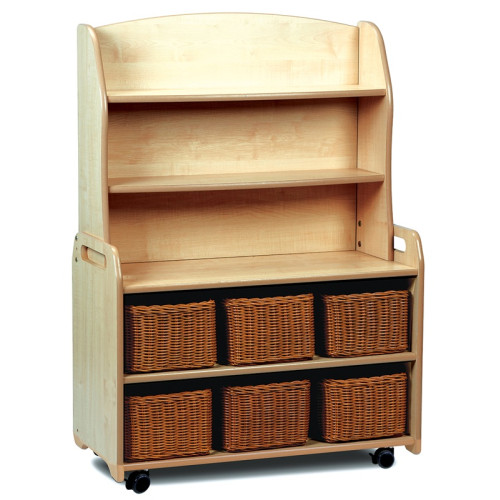 Meuble mobile avec bacs posés et étagères