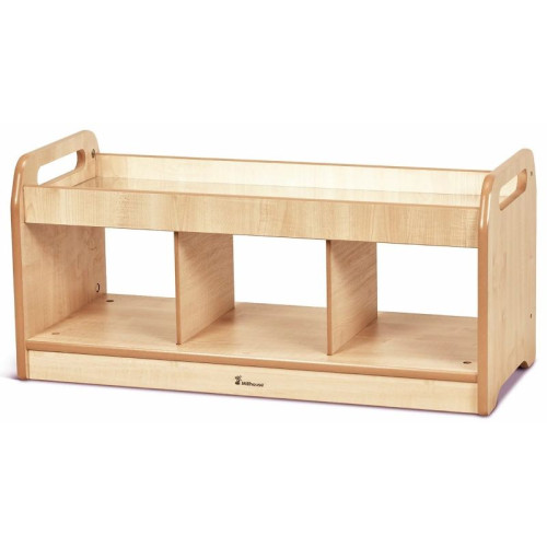 Petit meuble avec casiers et plateau miroir