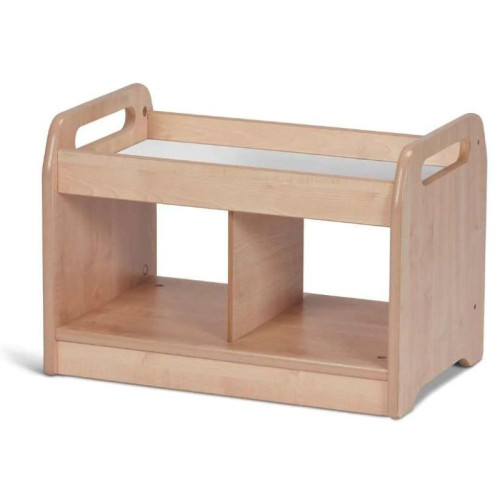 Petit meuble avec casiers et plateau miroir