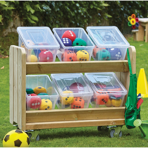 Chariot de rangement pour jeux en extérieur