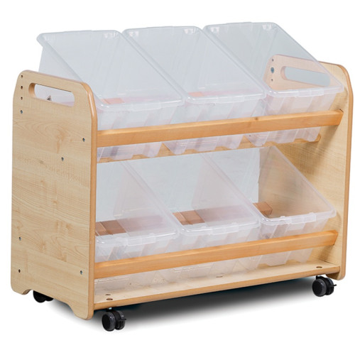 Etagère mobile avec 6 bacs inclinés