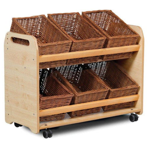 Etagère mobile avec 6 bacs inclinés