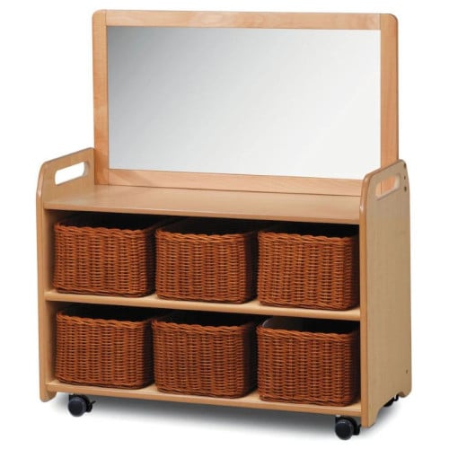Chariot de rangement avec miroir sécurisé