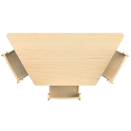 Table trapèze maternelle bois