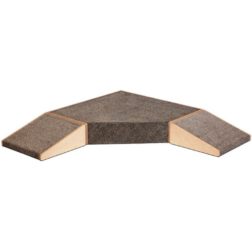 Estrade d'angle avec 2 modules motricité bois