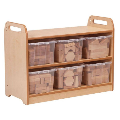 Meuble avec jeux en bois Montessori