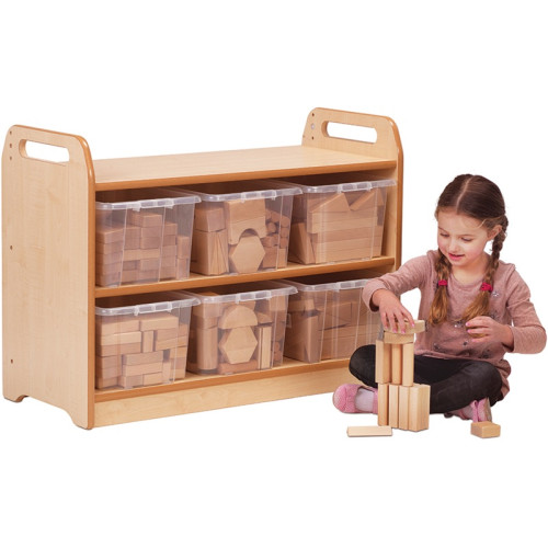 Meuble avec jeux en bois Montessori