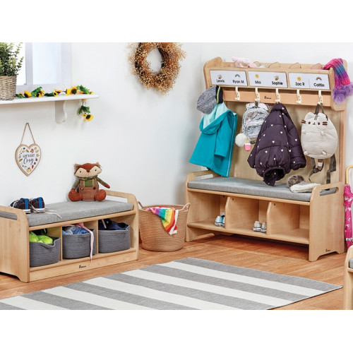 Porte manteau banc et casiers maternelle