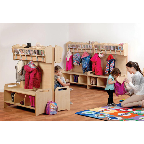 Porte manteau banc et casiers maternelle