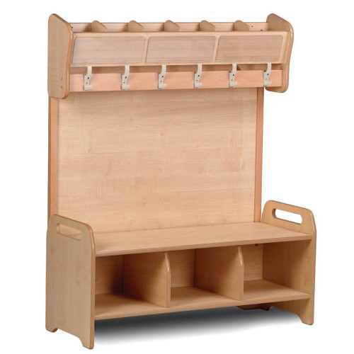 Porte manteau banc et casiers maternelle