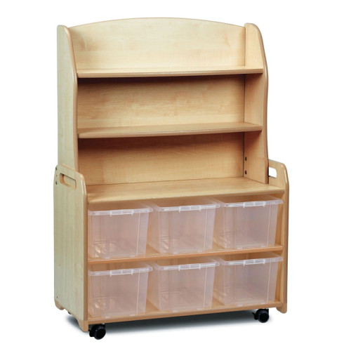 Meuble mobile avec bacs posés et étagères