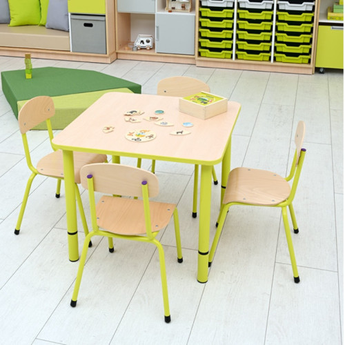 Table enfant carrée réglable - de 40 à 58 cm