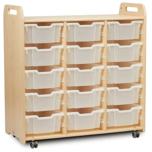 Grande desserte avec bacs de rangement transparents
