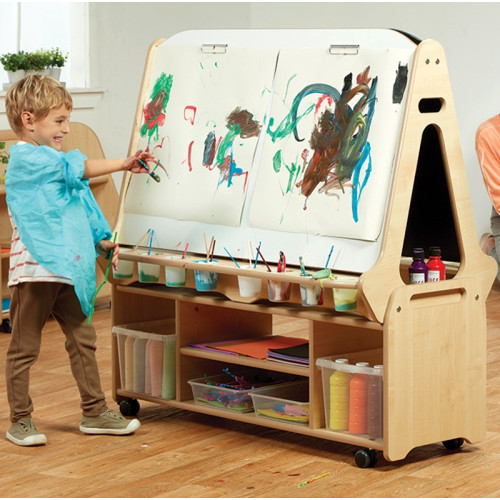 Chevalet mobile 4 enfants avec rangement