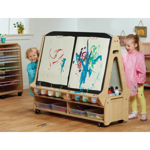 Chevalet mobile 4 enfants avec rangement