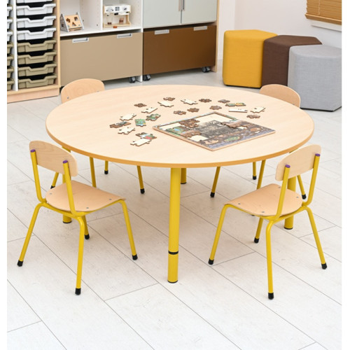 Table enfant ronde réglable - de 40 à 58 cm