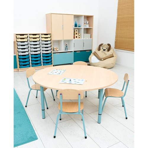 Table enfant ronde réglable - de 40 à 58 cm