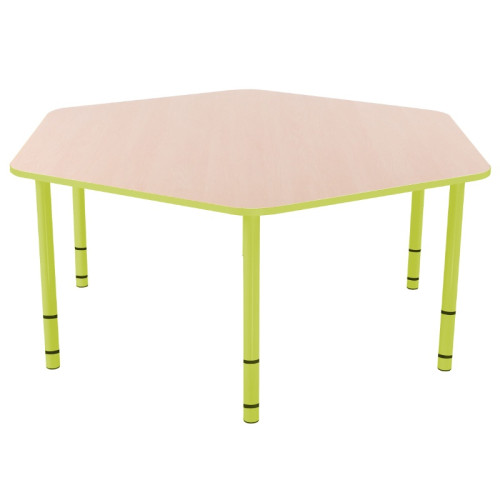 Table enfant hexagonale réglable - de 40 à 58 cm