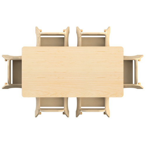 Table rectangle et 6 fauteuils crèche
