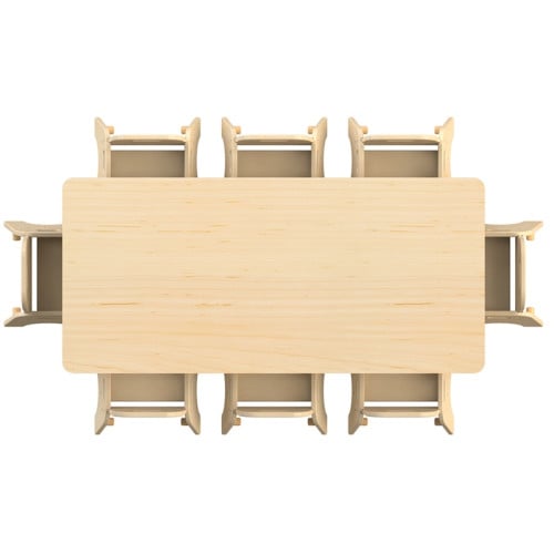 Grande table rectangle et 8 fauteuils T00 ou T0
