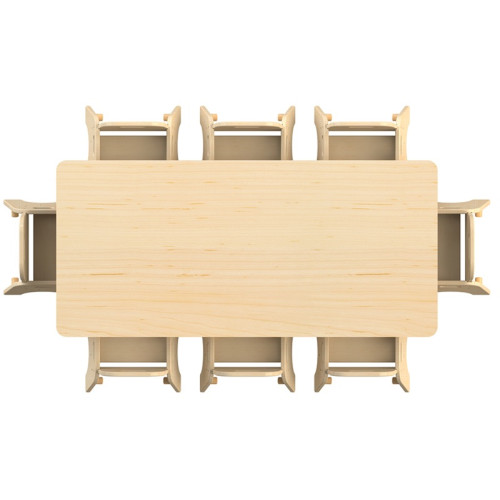 Grande table rectangle et 8 fauteuils T00 ou T0