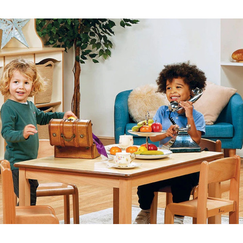 Table rectangle et chaises bois pour enfants
