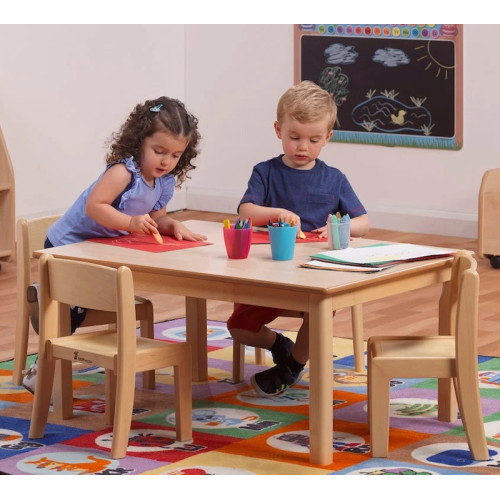 Table rectangle et chaises bois pour enfants