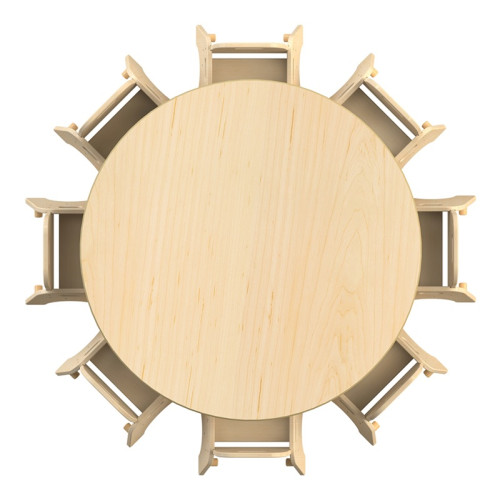 Grande table ronde et 8 fauteuils T00 ou T0