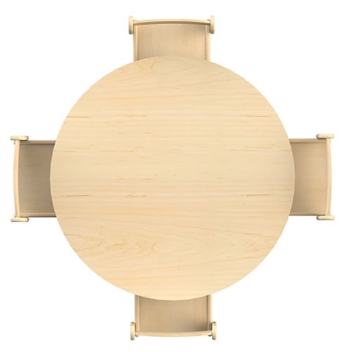 Table ronde et chaises bois pour crèche