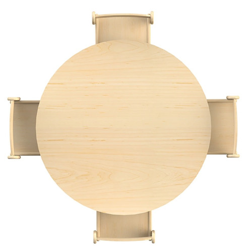 Table ronde et chaises bois pour crèche