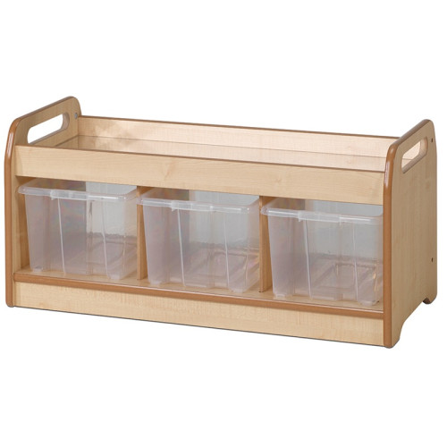 Petit meuble avec bacs et plateau miroir